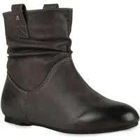 VAN HILL 811678 Schlupfboots Gefütterte Damen Schlupfstiefel Nieten Stiefeletten Leder-Optik