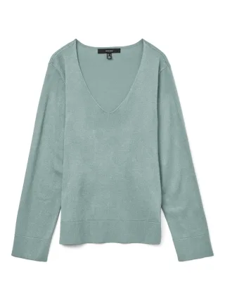 VERO MODA - VMSILJE LS V-NECK PULLOVER GA NOOS Gray Mist - Gr. - L