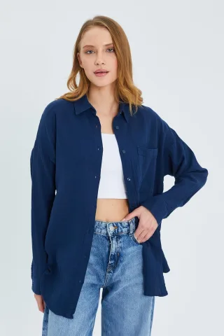 Oversize-Shirt mit Taschendetail