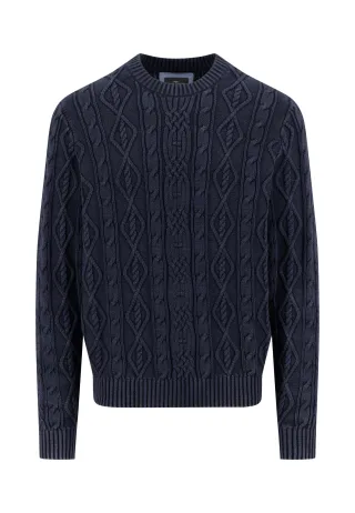FYNCH-HATTON - Mock-Neck, Coastal Cable navy - Gr. - XXL