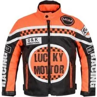 MDM Motorradjacke Kinder Motorradjacke Racing Stil mit Protektoren (Kinder Motorradjacke im Racing Stil mit Protektoren) Kinder Motorradjacke im Racing Stil, 500D Textil