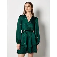 Apricot Partykleid Satinkleid (2-tlg) mit Bindeband