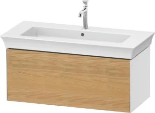 Duravit White Tulip Waschtischunterbau wandhängend Natur Eiche & Weiß Matt & Hochglanz 984x458x410 m WT42420H5850010