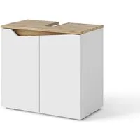 Vicco Waschbeckenunterschrank Marelle, Weiß/Artisan-Eiche, 60 x 57.5 cm mit 2 Türen (1-St)