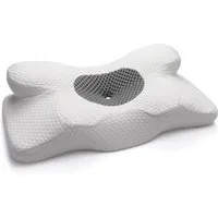 OSTWOLKE Nackenstützkissen Orthopädisches Memory Foam Kissen KopfKissen Seitenschläferkissen, Ergonomisches Schlafkissen für Seitenschläfer, Rücken- & Bauchschläfer