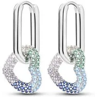 ELLAWIL Paar Creolen Herz Disign Ohrcreolen Ohrschmuck Damenohrringe Herzcreolen bunt (GESCHENKIDEE), inklusive Geschenkschachtel