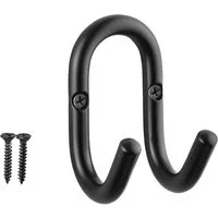 SO-TECH® Kleiderhaken Garderobenhaken FARA Doppelhaken Stahl, (1-St), 88 x 51 x 59 mm, Stangendurchmesser 10 mm, Stahl schwarz