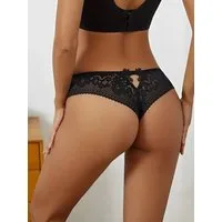 Elegant Love Tangaslip Atmungsaktiver Damen Dessous Slip, sexy Unterwäsche in Spitzenoptik Tanga /V-Strings, Höschen Lingerie für Damen