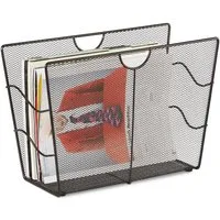 relaxdays Zeitungsständer Mesh, schwarz