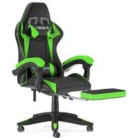 Gywowken Gaming-Stuhl mit Fußstütze - Gamer Stühle Ergonomisch mit Lendenkissen, Gaming Chair Höhenverstellbar - 90-155° Rückenlehne - bis 130 kg
