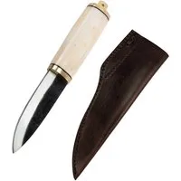 Vehi Mercatus Universalmesser Wikinger Messer mit Beingriff und Lederscheide