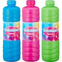 mucHome Seifenblasenspielzeug Seifenblasen Nachfüll-Set, 3 Flaschen je 950ml