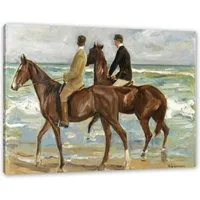 Pixxprint Leinwandbild Max Liebermann - Zwei Reiter am Strand, Max Liebermann - Zwei Reiter am Strand (1 St), Leinwandbild fertig bespannt, inkl. Zackenaufhänger