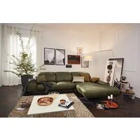 Musterring Wohnlandschaft MR 2490 Ecksofa mit erstklassigem Sitzkomfort, Long-Life-Leder, Fuß Schwarz, Sitzhöhe 46cm, wahlweise mit Funktionen, Maße 342x207 cm