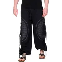 KUNST UND MAGIE Haremshose KUNST&MAGIE trendige Baggyhose bunte Lebensblume Hippiehose Cargo Hose