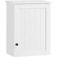 SoBuy Hängeschrank BZR19 Badezimmerschrank Wandschrank Küchenschrank, mit Tür, Bad, Küche, Flur