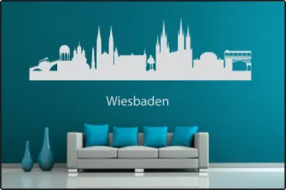 Wandtattoo "Stadt Skyline Städteskyline Silhouette WIESBADEN"