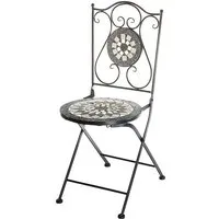 Kobolo 4-Fußstuhl Klappstuhl aus Metall in grau 88cm (Mosaik, 1 St)