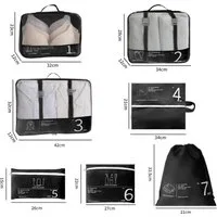 Creliv Kofferorganizer Kofferorganizer Set (7-tlg),ideal für Reise und Urlaub,wasserdicht (Set, 7er-Pack), Komplettes Set, Premium-Material: