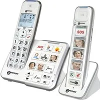 Geemarc Schnurloses Telefon analog PACK_MOBILITYFOTO-IG Seniorentelefon (Anrufbeantworter, Foto-Tasten, Freisprechen)