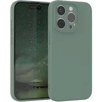 EAZY CASE Handyhülle für Apple iPhone 15 Pro Hülle Silikon 6,1 Zoll, Schutzhülle mit Kameraschutz stoßfest telefonhülle Matt Dunkelgrün