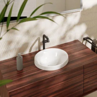 hansgrohe Xuniva Einbauwaschtisch 60155450 400x400mm, mit Hahnloch/Überlauf, weiß