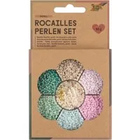 Folia Bastel-Armband Rocailles Perlen Set, PASTELL Schmuck zu Ringe Ketten, Armbänder Ohrr