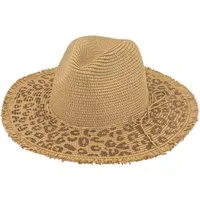styleBREAKER Sonnenhut Panama Strohhut mit Leoparden Muster (1-St)