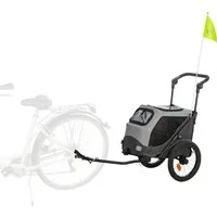 TRIXIE Fahrradhundeanhänger Fahrradanhänger für Hunde, schnell zusammenklappbar - grau - 58 × 93 ×