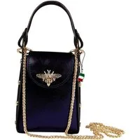 FLORENCE Umhängetasche Florence Tasche lila Leder (Umhängetasche), Damen Leder Umhängetasche, lila ca. 13cm