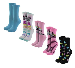 5 Paar Minnie Mouse Socken für Frauen | Niedliche Neuheit Disney Mickey Mouse Socken | Ideale Weihnachtsgeschenke - Minnie&Mickey