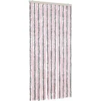 vidaXL Insektenschutz-Vorhang, Fliegenvorhang Silbergrau und Rosa 90x200 cm Chenille