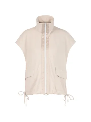 Marc Cain Sports - Baumwollmix-Weste mit Troyerkragen smoke - Gr. - 34