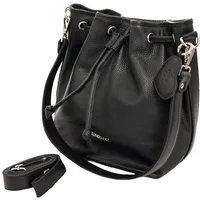 Zwillingsherz Beuteltasche "Drawstring Bag", Beuteldesign, Kordelzug-Verschluss, softes Leder, Herz-Anhänger