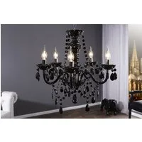 riess-ambiente Kronleuchter BLACK CRYSTAL 55cm schwarz, ohne Leuchtmittel, Hängelampe · Wohnzimmer · Acryl · Schlafzimmer · Barock Design