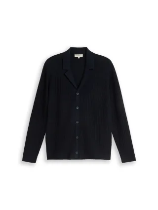 Tom Tailor - Strickjacke mit Polokragen sky captain blue - Gr. - XL