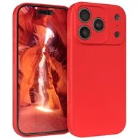 EAZY CASE Handyhülle für Apple iPhone 17 Pro Hülle Silikon 6,3 Zoll, Silikon Schutzhülle mit Kameraschutz stoßfest Handycover elastisch Rot