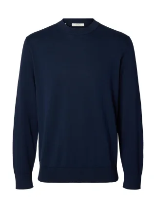 selected men - SLMTORINO LS KNIT REG CREW NECK NOOS Navy Blazer - Gr. - XL