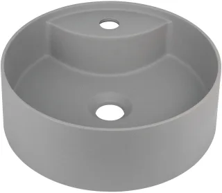 Neuesbad Serie 600 Waschbecken mit Hahnloch, Grau Metallic, Ø360mm NB1DECQSSU4B1