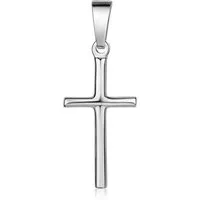 Materia Kreuzanhänger Dezentes Kreuz KA-319, 925 Sterling Silber, rhodiniert