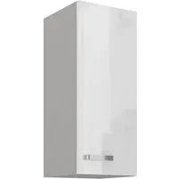 Küchen-Preisbombe Hängeschrank 30 cm Küche Bianca Weiß Hochglanz + Grau Küchenzeile Küchenblock