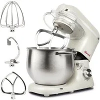 Girmi Küchenmaschine IM5001 Gastronomo Plus IM50, Planetenrührwerk, 2200 W, 8 l Schüssel, 8 l Edelstahl-Schüssel, 6 Stufen, Pulse, bis 3 kg Teig, Zubehör