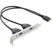 Slotblech USB Typ-E > 2x USB 3.0, Slotblende