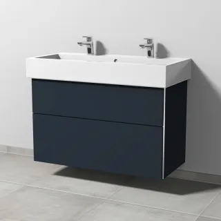 Sanipa 3way Waschtischunterbau zu Duravit Vero Waschtisch mit 2 Auszügen, Marine-Matt BP7191R