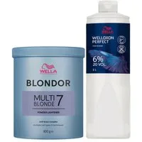 Wella Professionals Blondierpulver Blondor Multi Blonde 7 800g + Welloxon Perfect Entwickler 1L