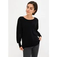 bonprix Strickpullover im tollen Viskose-Mix, mit weiten, extravaganten Plisseeärmeln, bequem