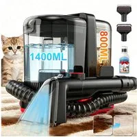 VacniQ Teppichreinigungsgerät Waschsauger 25000Pa Saugkraft, Teppichreiniger, 600W/1800W, Polsterreiniger Gerät, mit Trenntank-System, für Sofas,Teppiche,Auto,Matratze