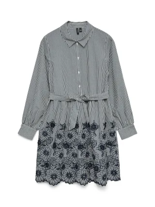 VERO MODA - VMMARY LS SHORT EMB DRESS WVN GA Cloud Dancer - Gr. - XS