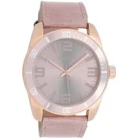 OOZOO Quarzuhr Oozoo Damen Armbanduhr Vintage Series, (Analoguhr), Damenuhr rund, groß (ca. 45mm) Lederarmband rose