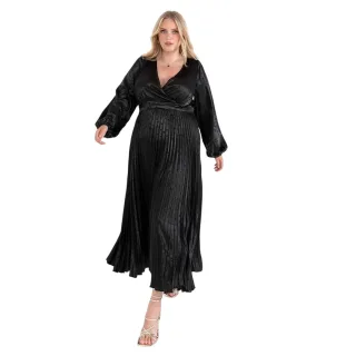 Lovedrobe - Wickelkleid für Damen, Satin (Schwarz)